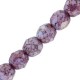 Czech Fire polished faceted glass beads 4mm Chalk white teracota purple